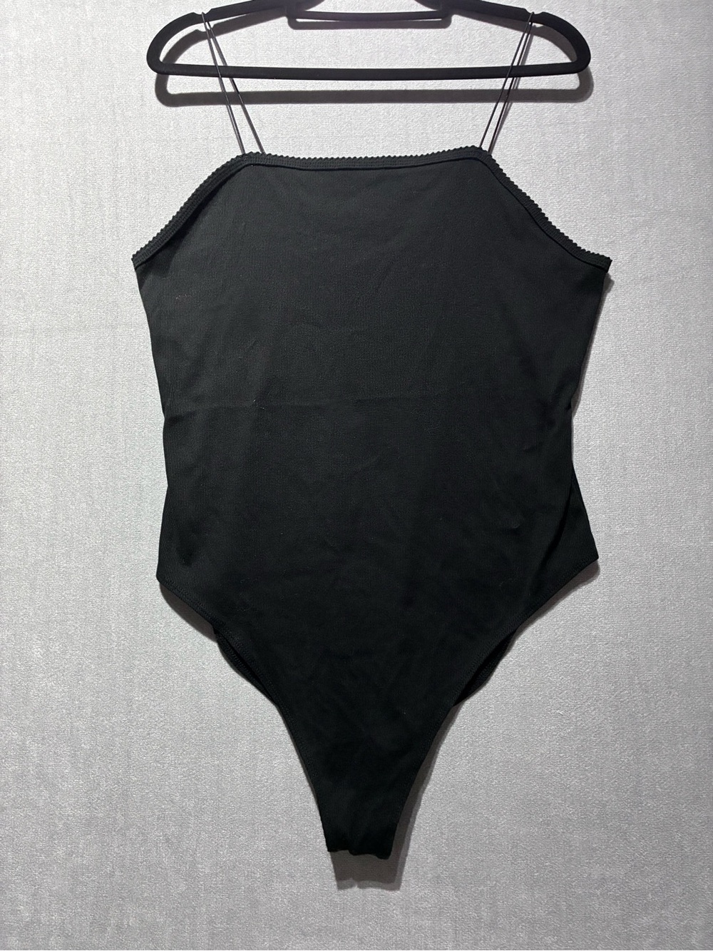 Wild Fable Black Square Neck Ribbed Bodysuit XXL